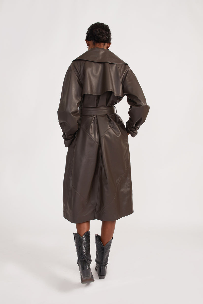 Trench Coat in Chocolate