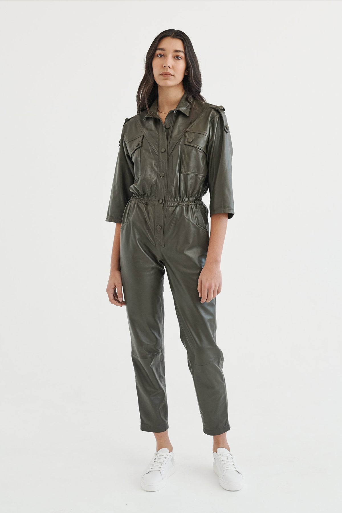 olive green jumpsuit