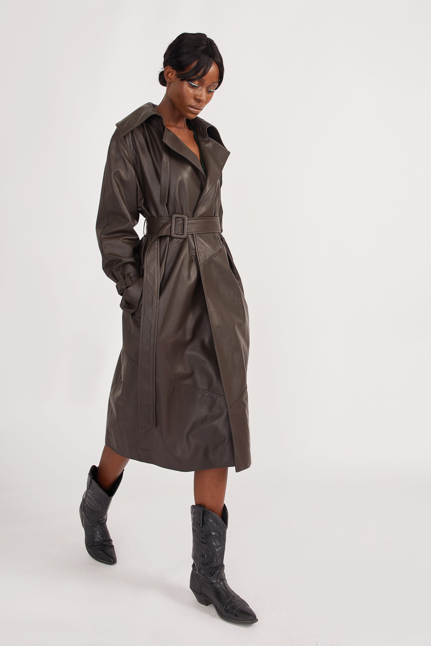 brown trench coat